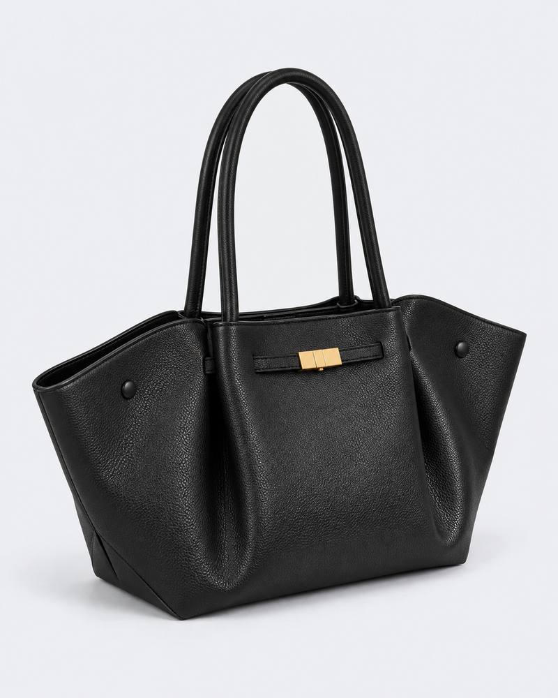 Bolso shopper con laterales plegados