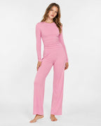 Conjunto de manga larga y pantalón ancho de tacto mantequilla