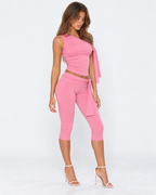 Conjunto de un hombro con pantalón capri