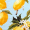 Top corto con estampado de limones y tirantes anudados en azul