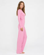Conjunto de manga larga y pantalón ancho de tacto mantequilla