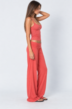 Conjunto de rayas con camisola y pantalón ancho