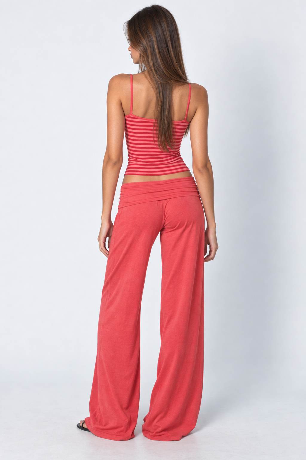 Conjunto de rayas con camisola y pantalón ancho