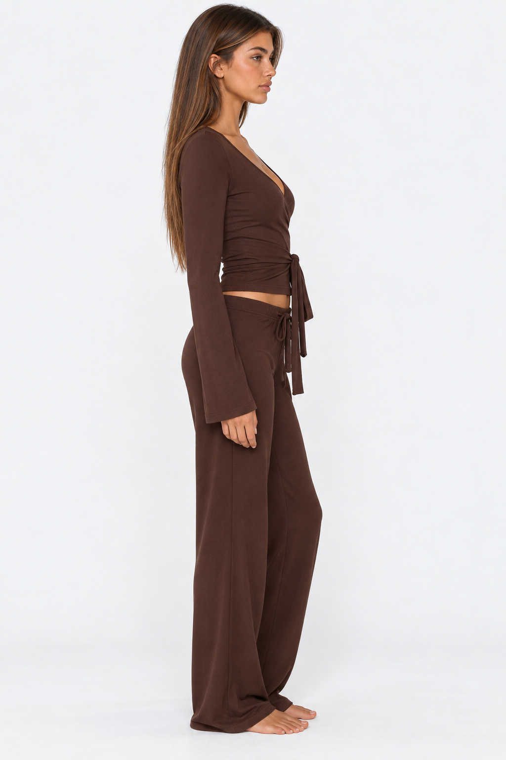 Conjunto cruzado con pantalón ancho