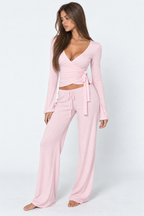 Conjunto cruzado con pantalón ancho