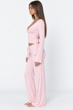 Conjunto cruzado con pantalón ancho