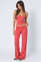 Conjunto de rayas con camisola y pantalón ancho