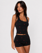 Conjunto de canalé con corazones Amor