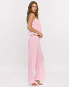Conjunto de camisola con volante y pantalón ancho