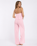 Conjunto de camisola con volante y pantalón ancho