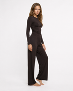 Conjunto de manga larga y pantalón ancho de tacto mantequilla