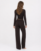 Conjunto de manga larga y pantalón ancho de tacto mantequilla