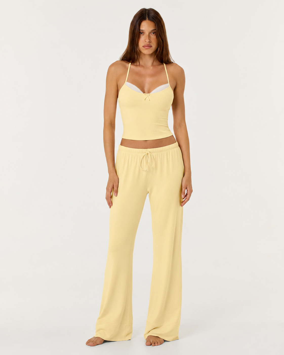 Conjunto de top y pantalón ancho Caricia