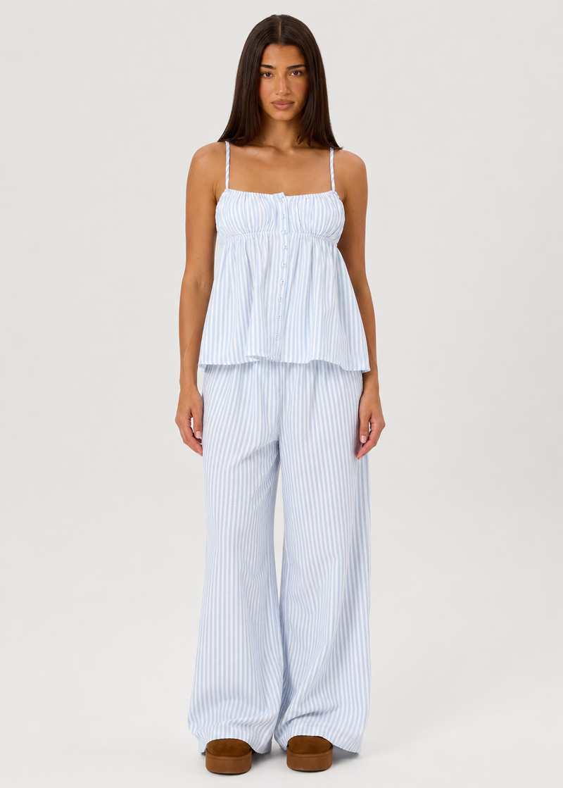 Conjunto de rayas con pantalón ancho Brisa