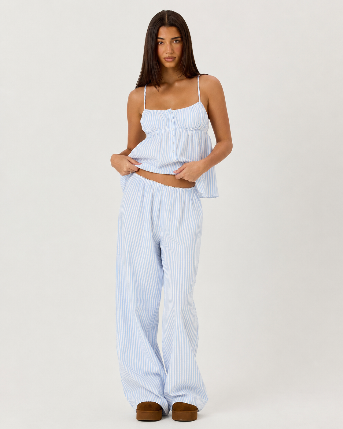 Conjunto de rayas con pantalón ancho Brisa