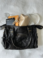Bolso de hombro con costura trenzada