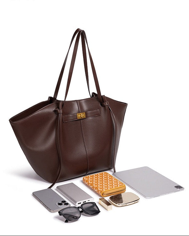 Bolso shopper con cierre dorado