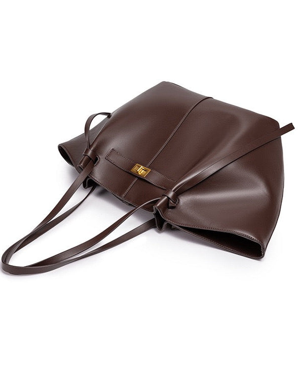 Bolso shopper con cierre dorado