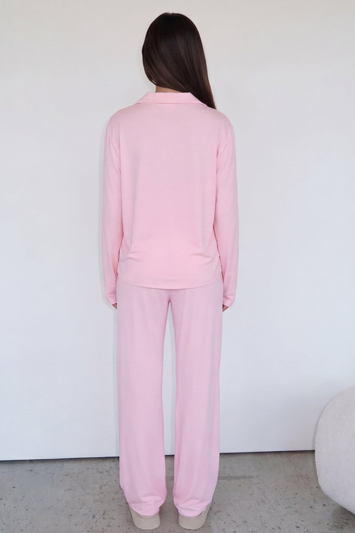 Pijama camisero con pantalón ancho Sueño Rosa