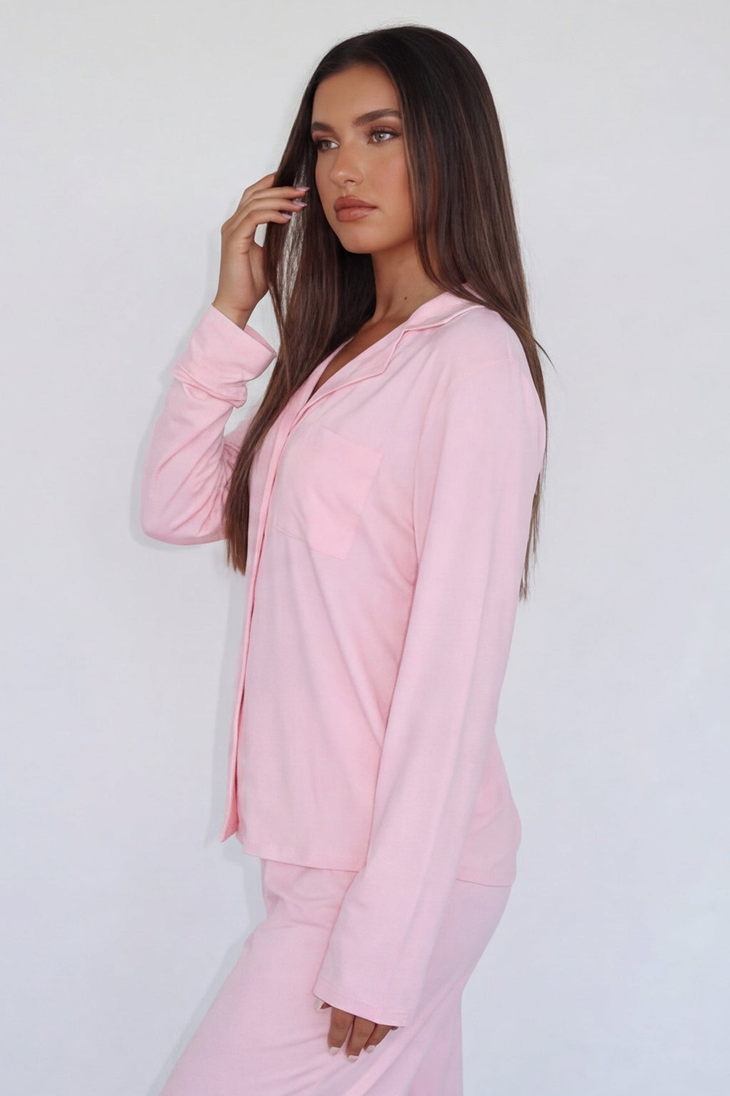 Pijama camisero con pantalón ancho Sueño Rosa