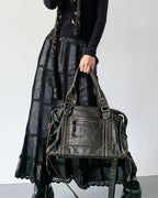 Bolso de hombro con costura trenzada