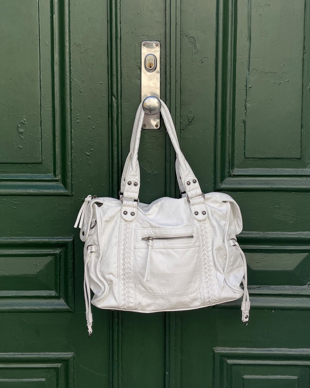 Bolso de hombro con costura trenzada
