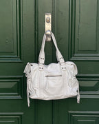 Bolso de hombro con costura trenzada