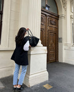 Bolso shopper con cierre dorado