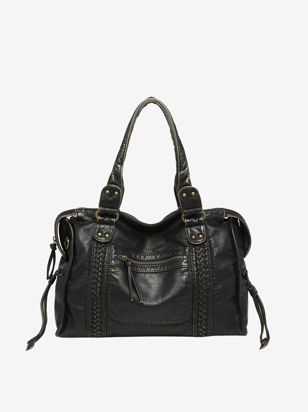 Bolso de hombro con costura trenzada
