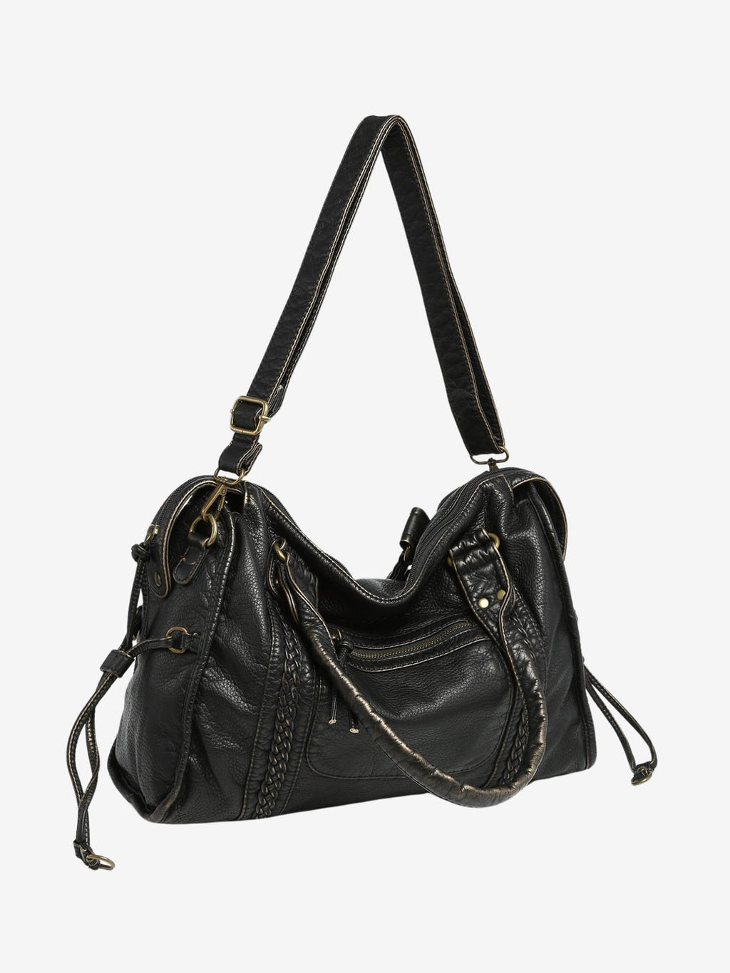 Bolso de hombro con costura trenzada