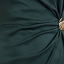 Vestido midi de satén con detalle dorado