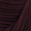 Vestido midi drapeado con bajo asimétrico en chocolate